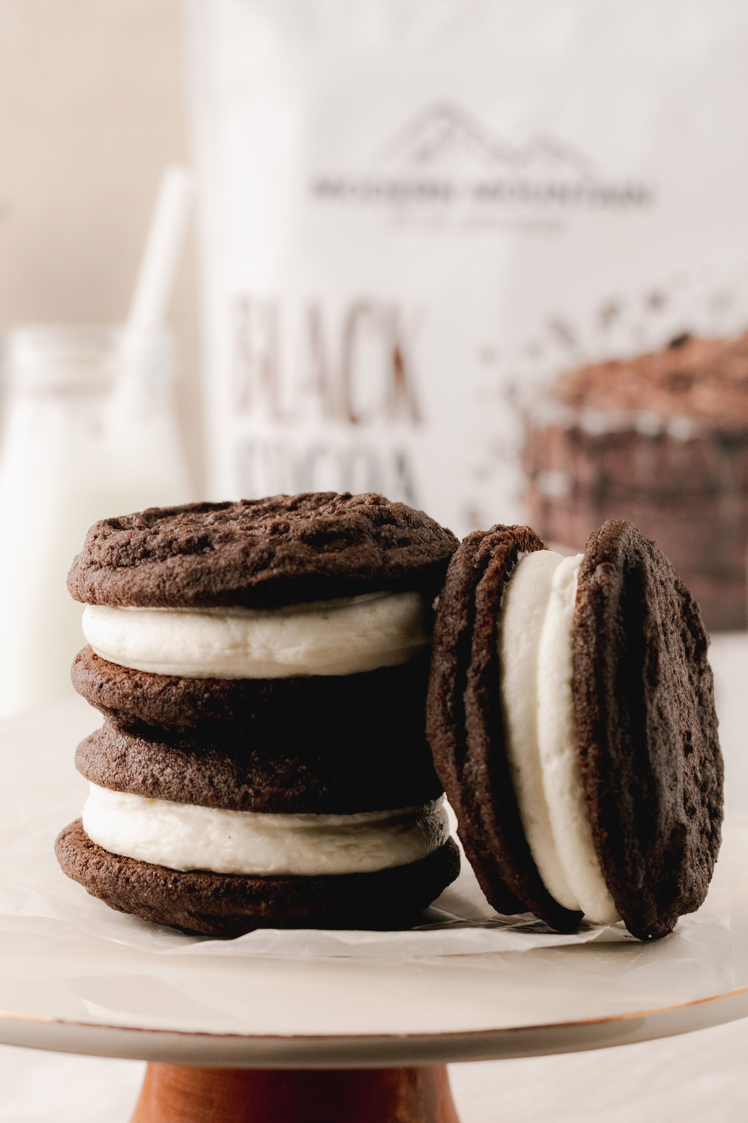Jet-black crackle cookies baked with Modern Mountain Black Cocoa
